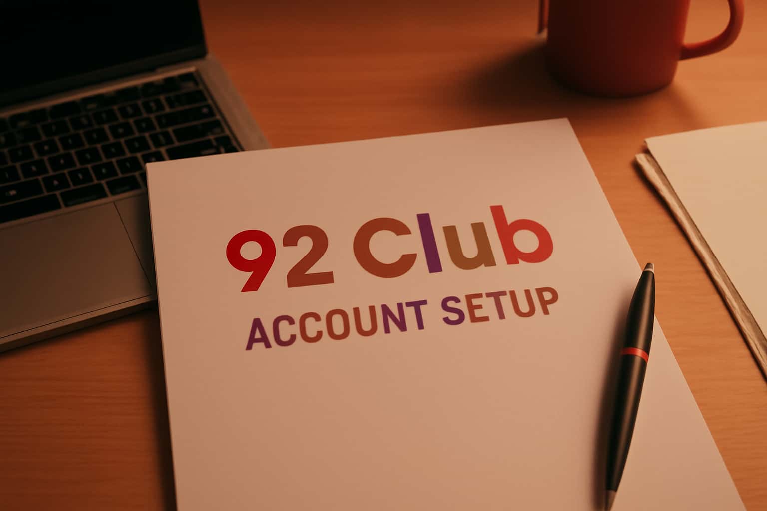 An informative visual depicting the process of setting up a 92 Club account.
