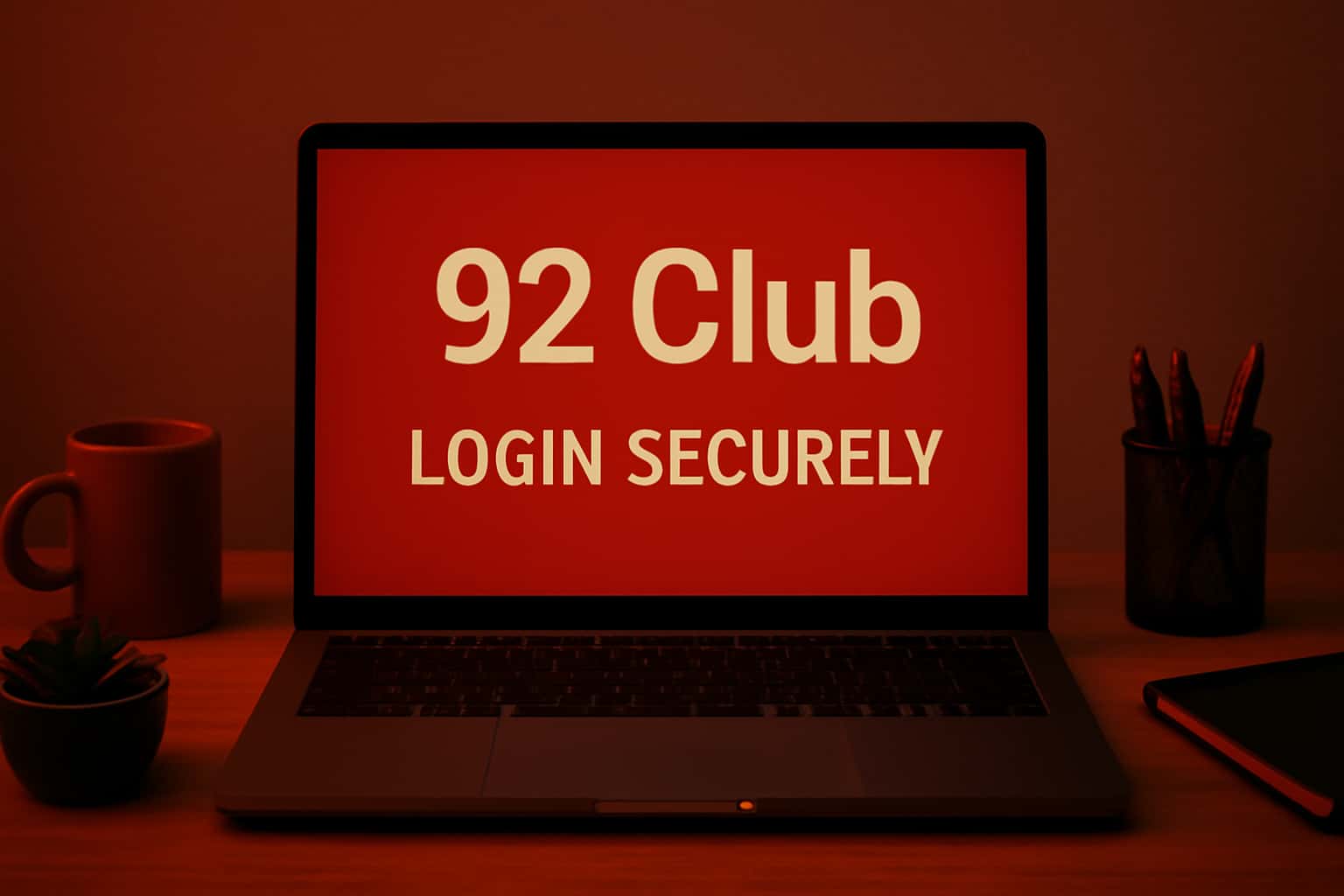 Informational graphic about securely logging into 92 Club.