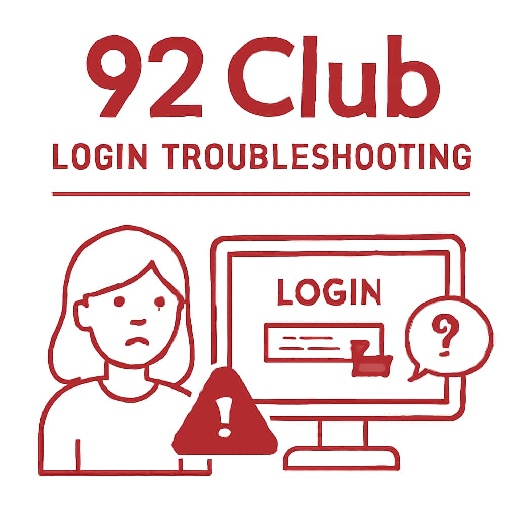 An educational graphic depicting troubleshooting steps for accessing the 92 Club.