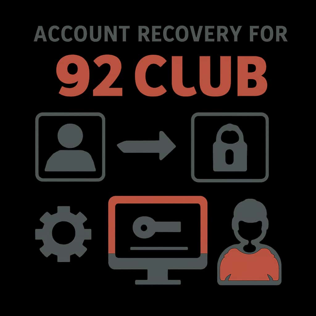 Diagram explaining account recovery steps for 92 Club.