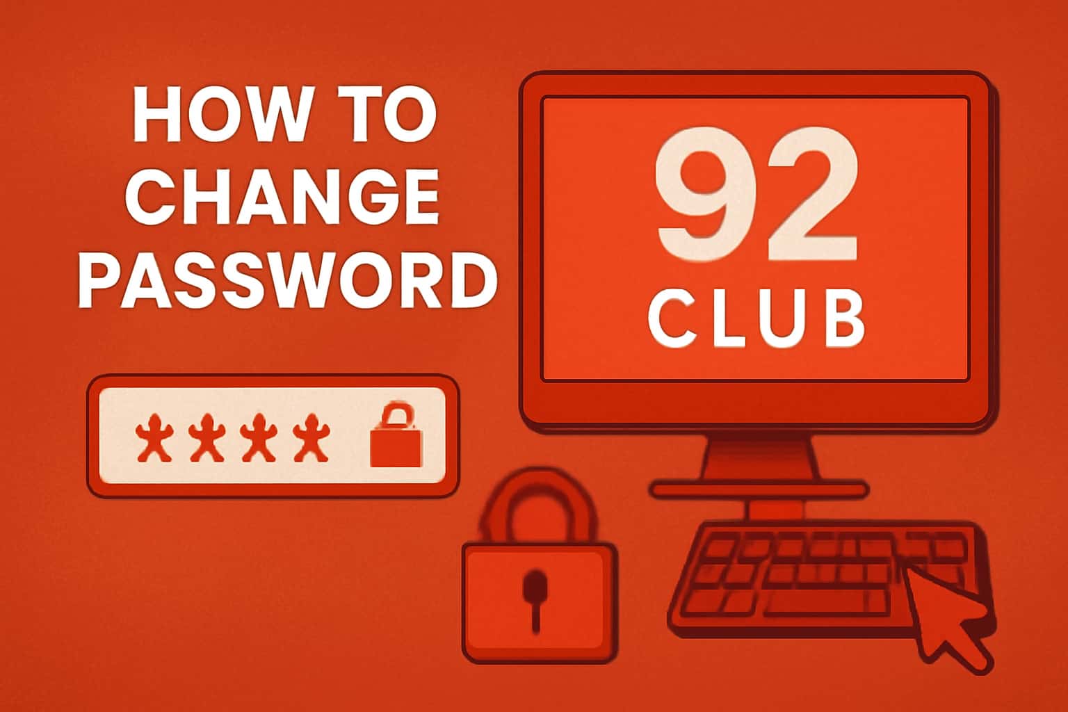 An informative visual guide on changing passwords for 92 Club.