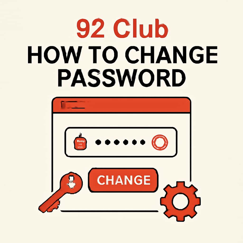 Illustration outlining the steps to change a password on 92 Club.