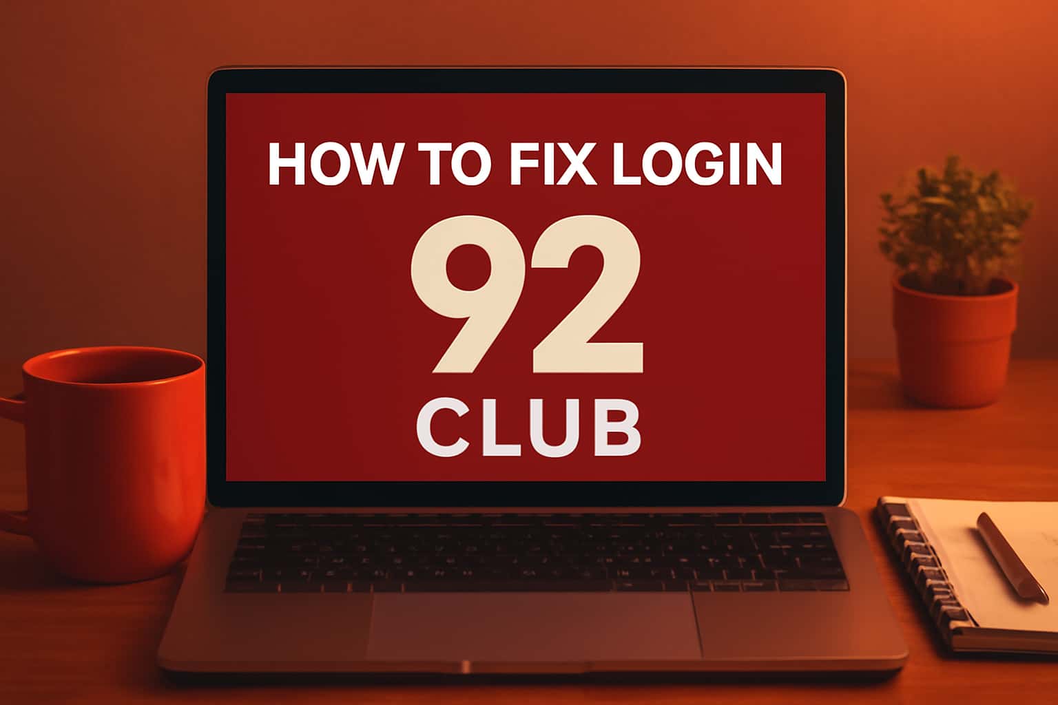 Informational scene depicting the process of fixing login issues on the 92 Club platform.