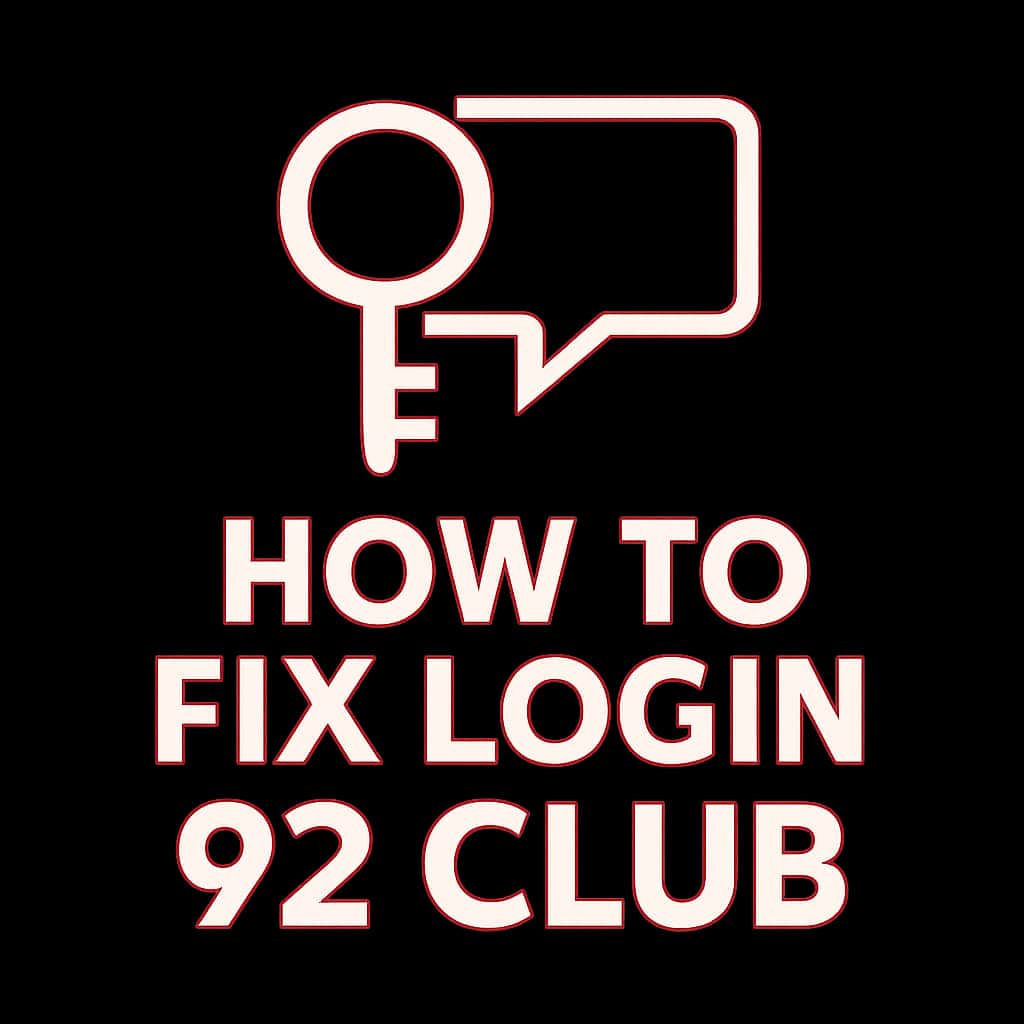 Badge representing guidance on fixing login issues for 92 Club.