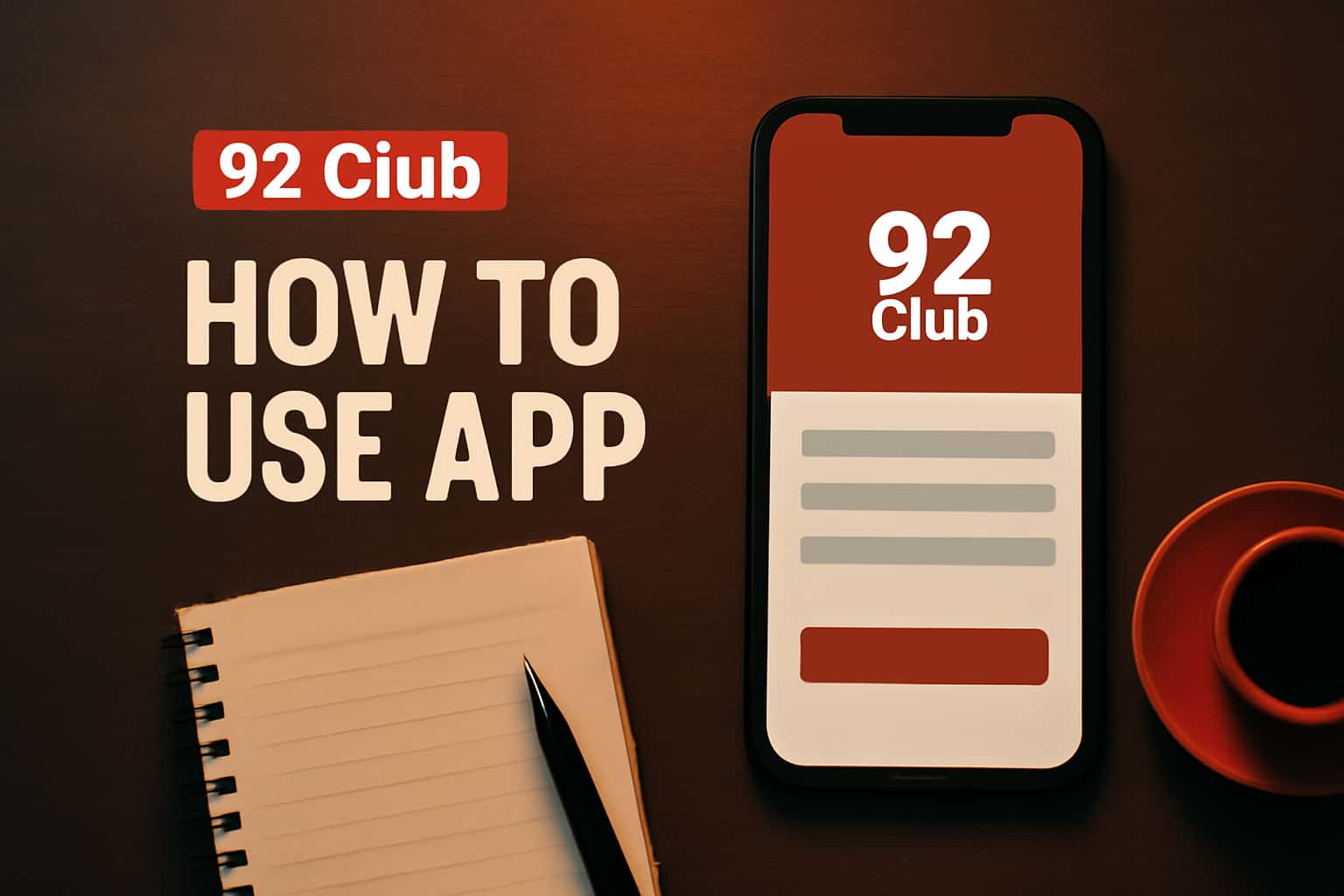 An informational scene illustrating the 92 Club app functionalities.