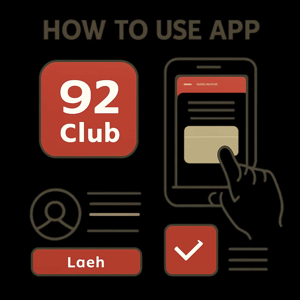 An educational diagram of the 92 Club app functionalities.