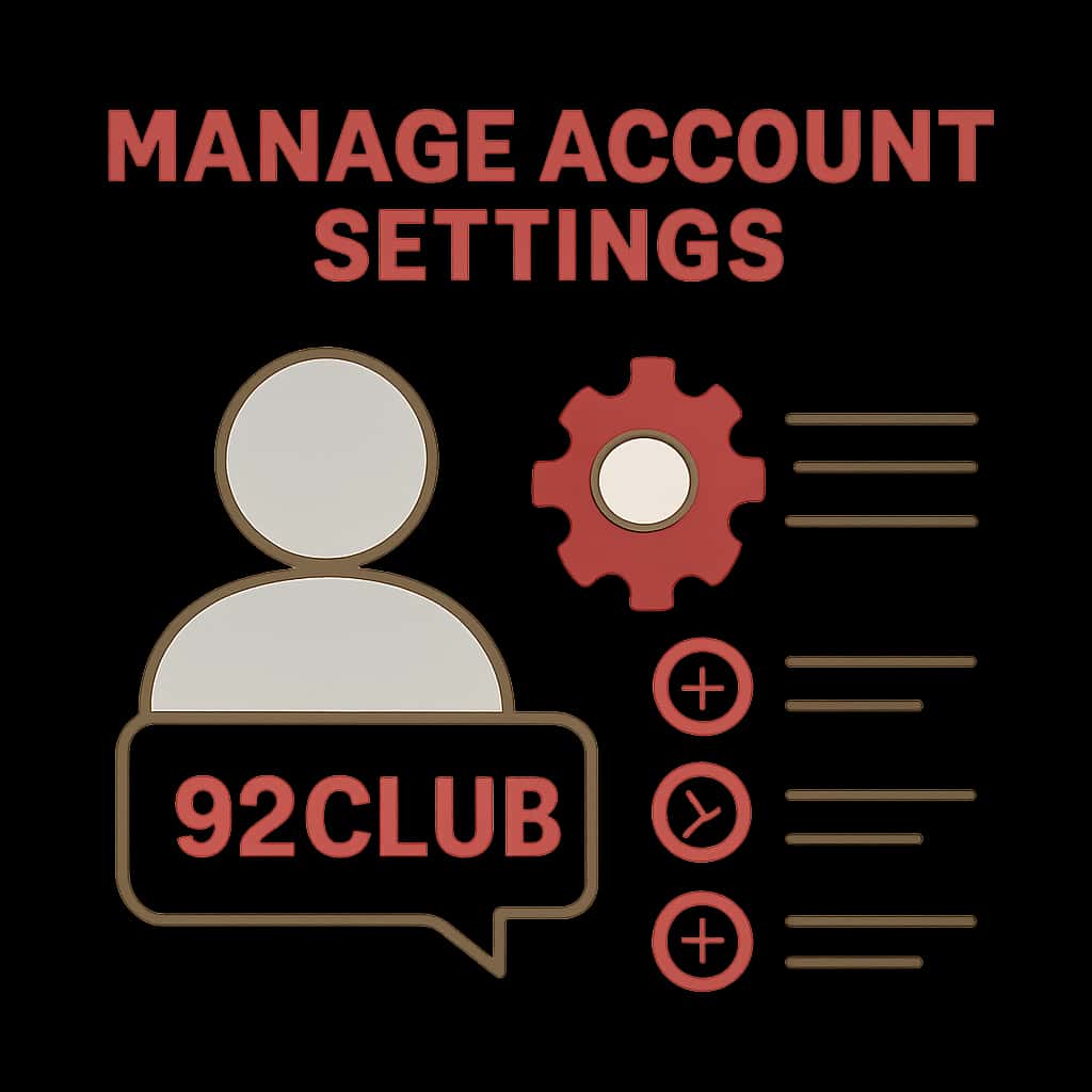 An informative diagram illustrating how to manage account settings in the 92 Club.