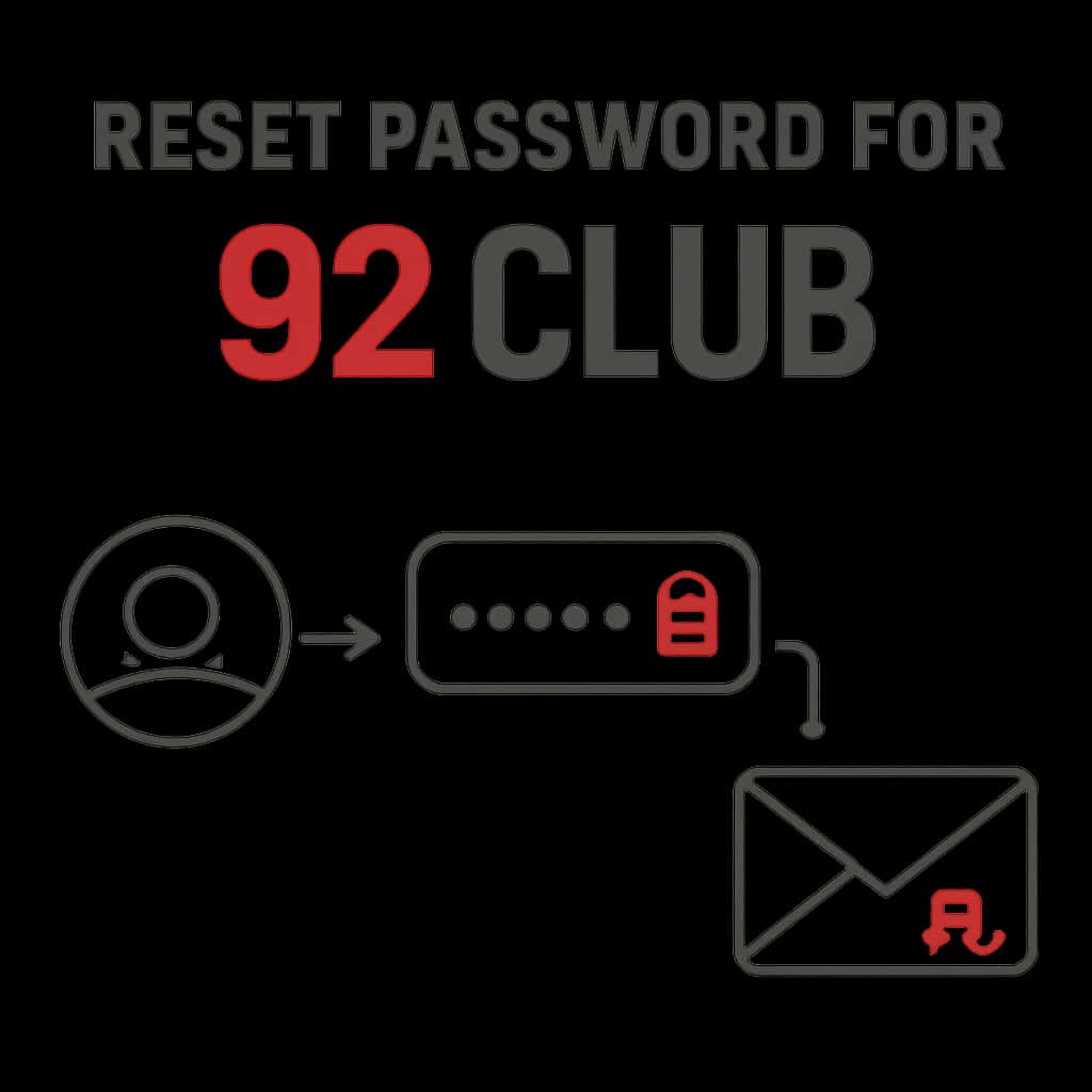 Illustration explaining the password reset steps for 92 Club.