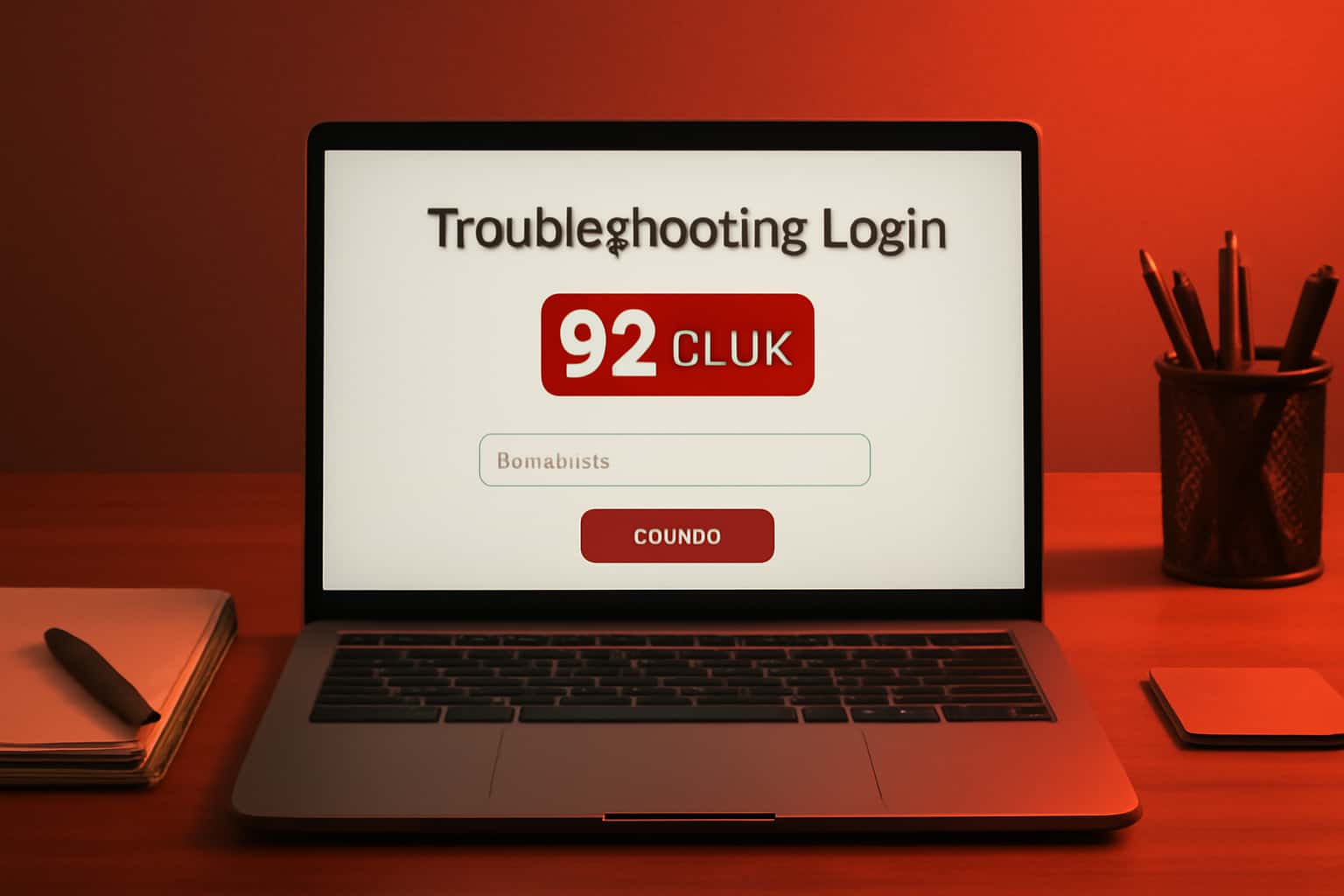 An informative scene showcasing the 92 Club login troubleshooting process.